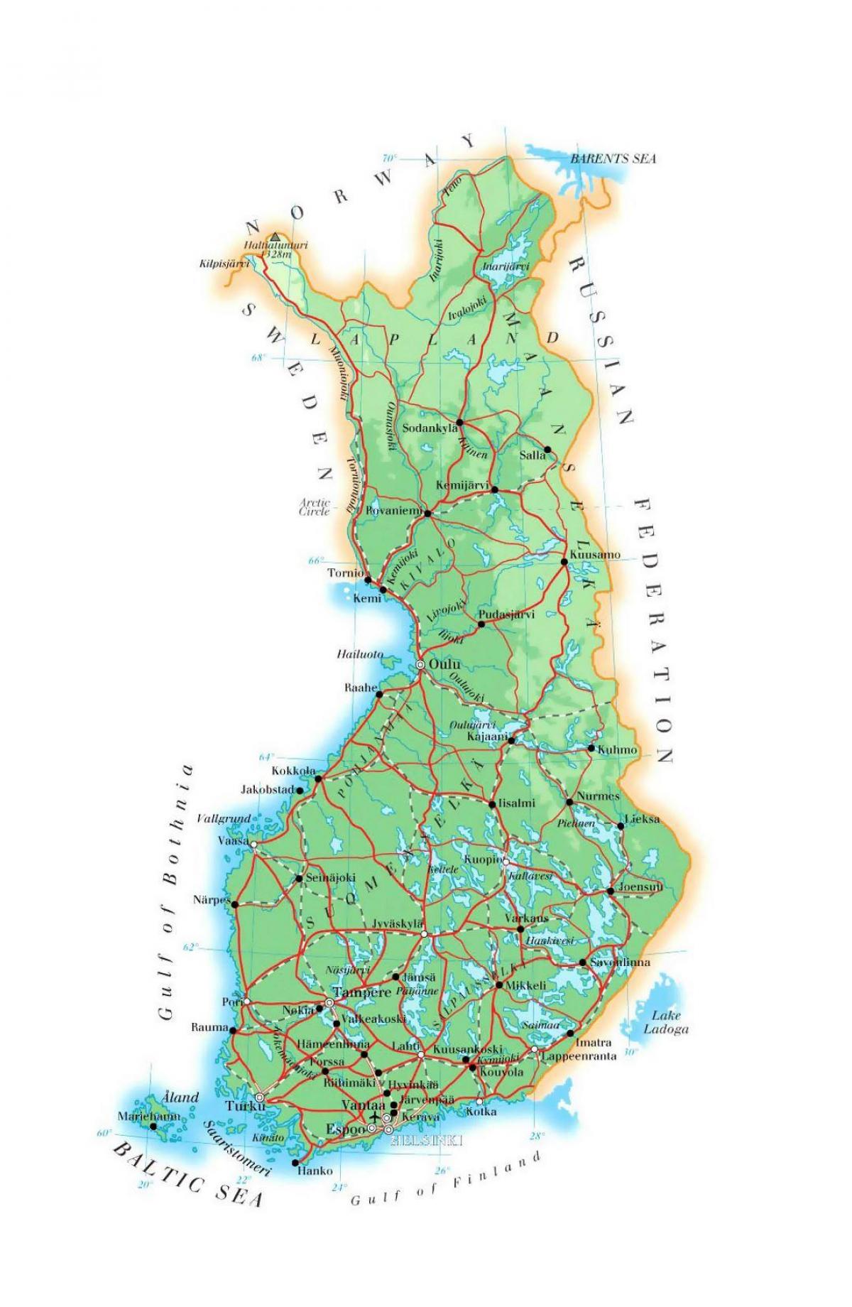 Peta elevasi Finlandia
