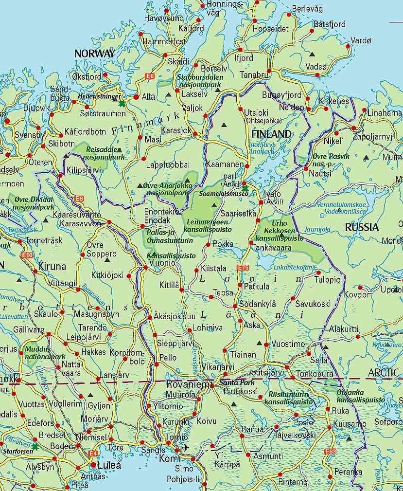Peta dari Finlandia hiking