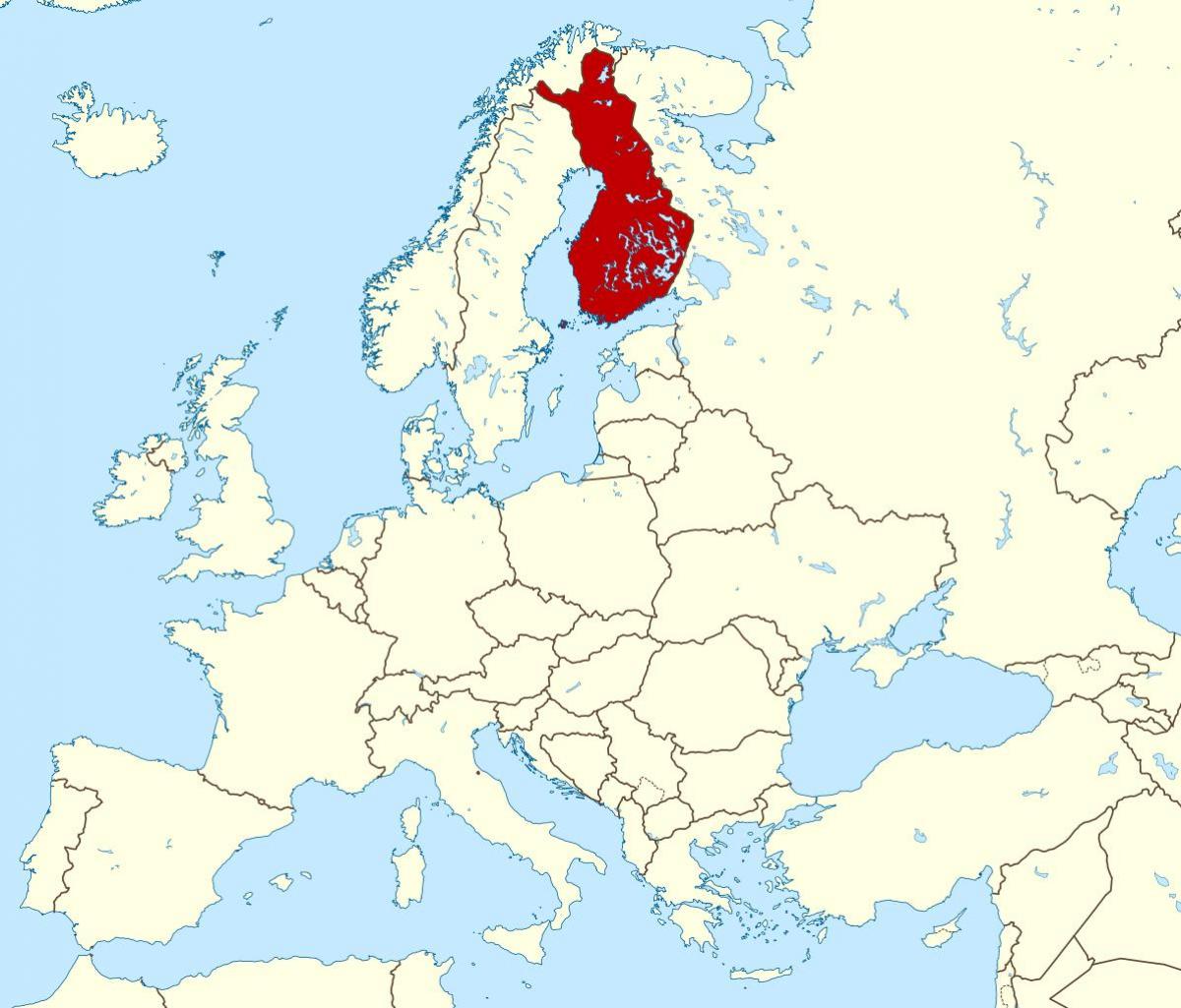 peta dunia yang menunjukkan Finlandia