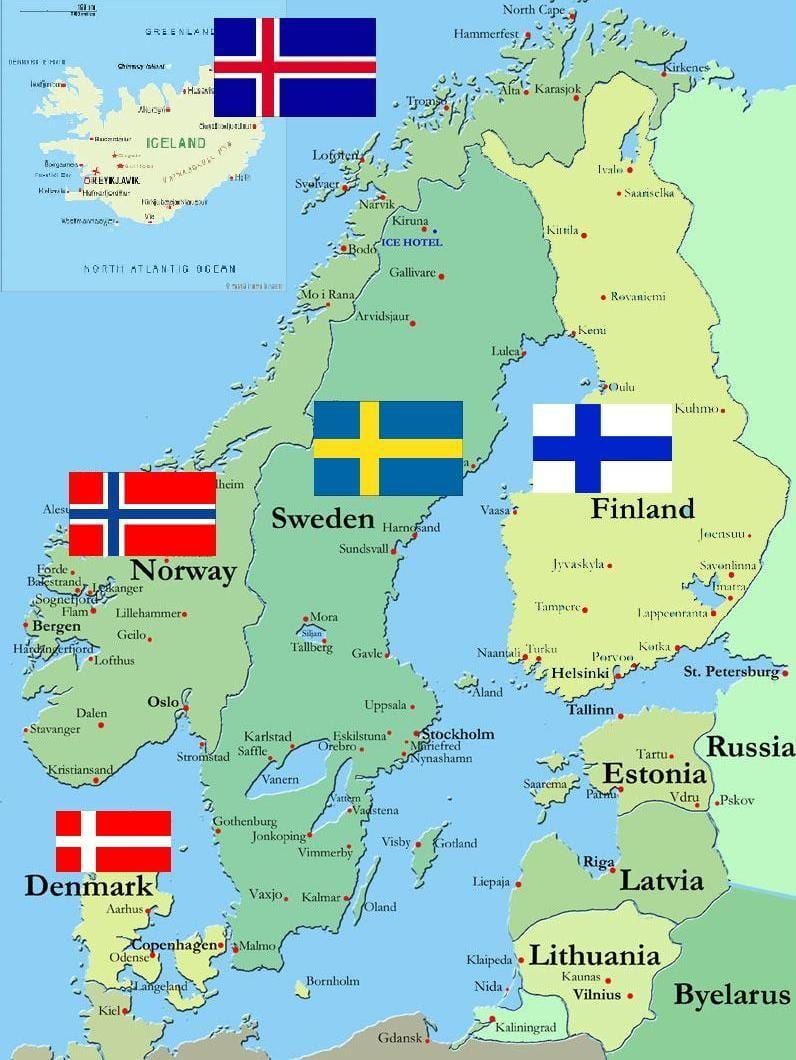 Peta dari negara Finlandia
