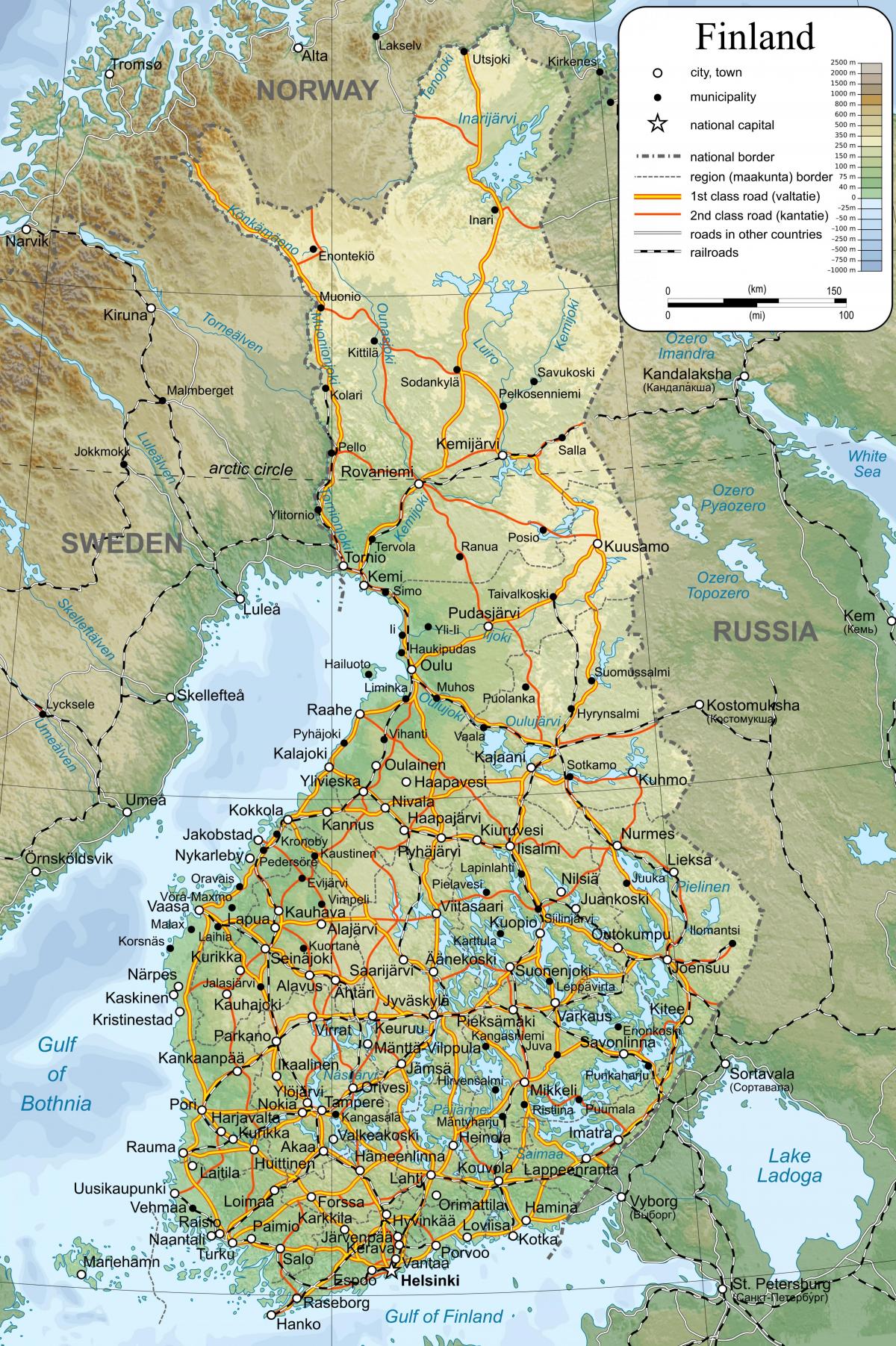 Peta rinci peta Finlandia