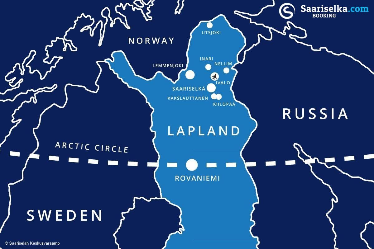 peta dari saariselka, Finlandia