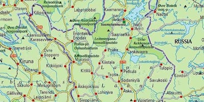 Peta dari Finlandia hiking
