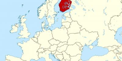 Peta dunia yang menunjukkan Finlandia